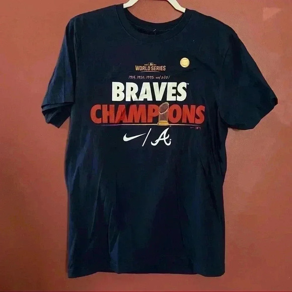 Braves Champions Navy Shirt World Series NWT - Picture 2 of 4